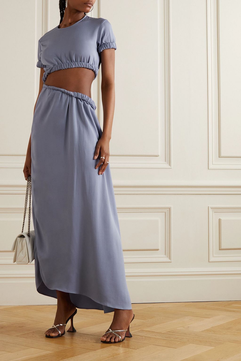 CHRISTOPHER ESBER Maxikleid aus Piqué mit Cut-out