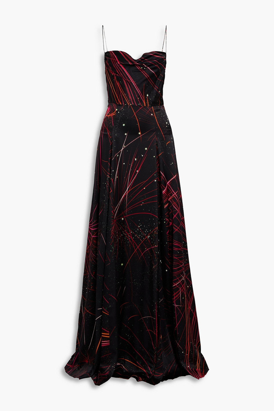 RETROFÉTE GRACIE PRINTED STRETCH-SILK SATIN GOWN,3074457345632704664