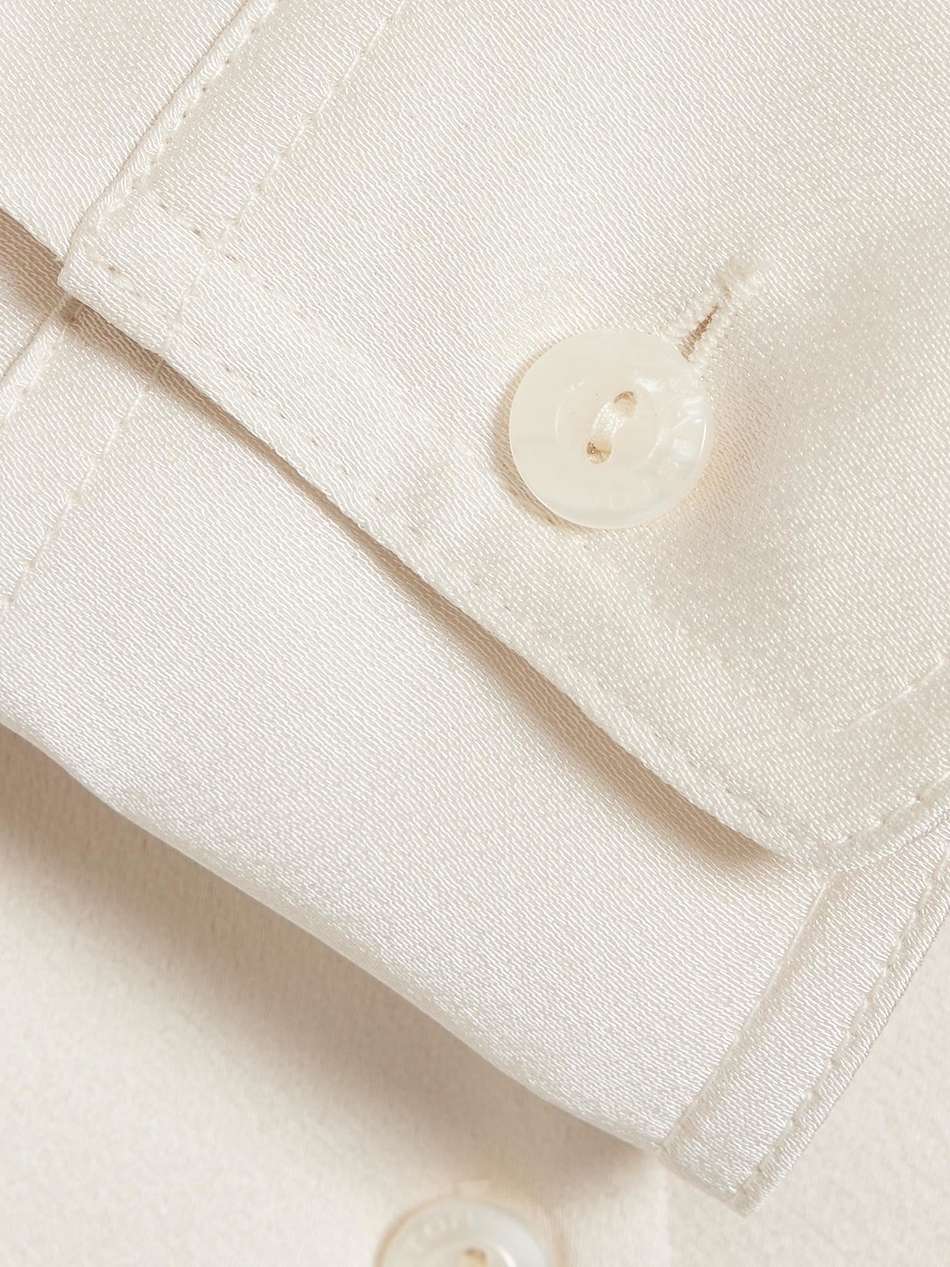 belted satin-crepe midi shirt dress