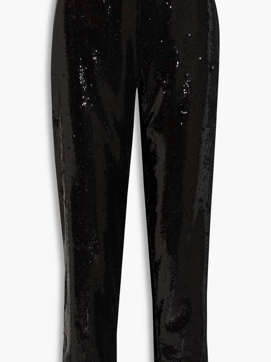 hannah sequined stretch-mesh tapered pants