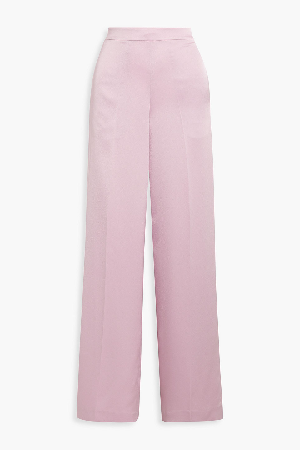 Halston Aleah Satin Wide-leg Pants In Blush