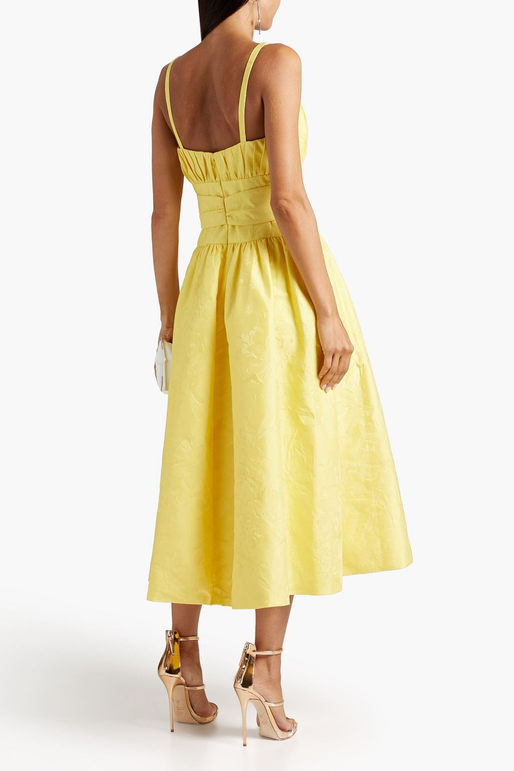 ML MONIQUE LHUILLIER Bow-detailed jacquard mini dress