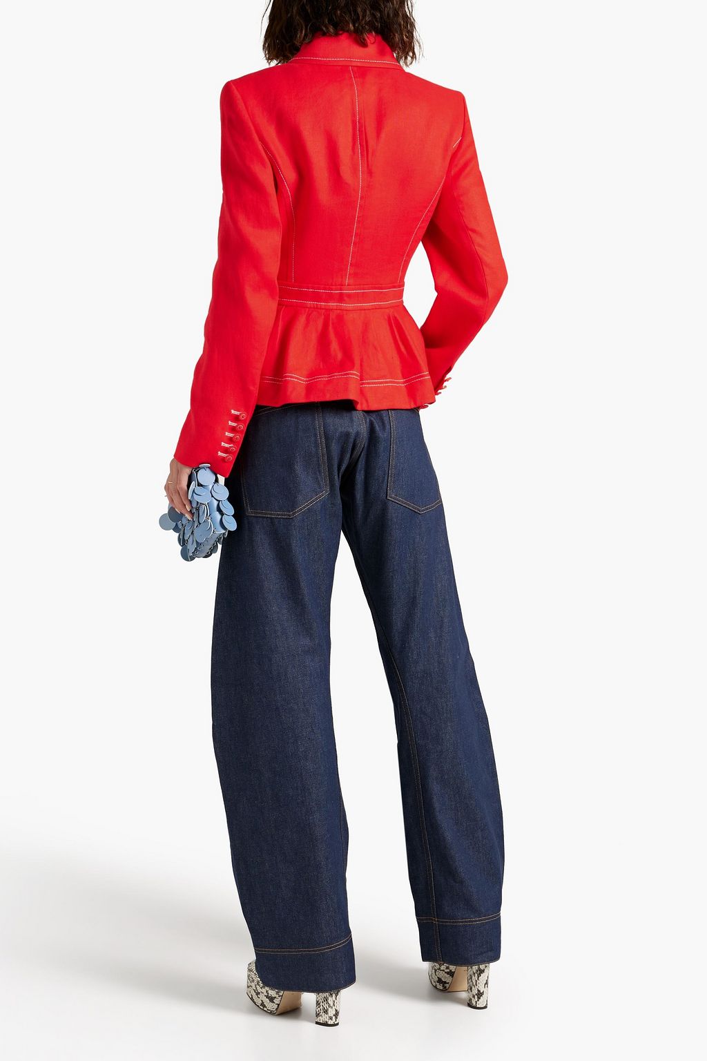 ZIMMERMANN Postcard appliquéd linen peplum jacket