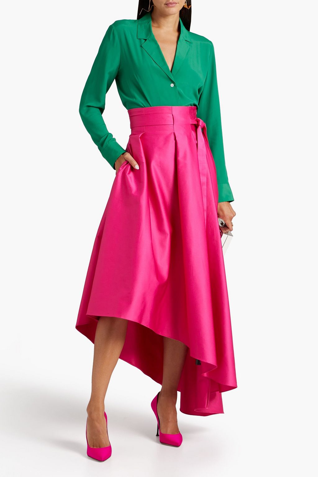 HALSTON Aria crepe shirt