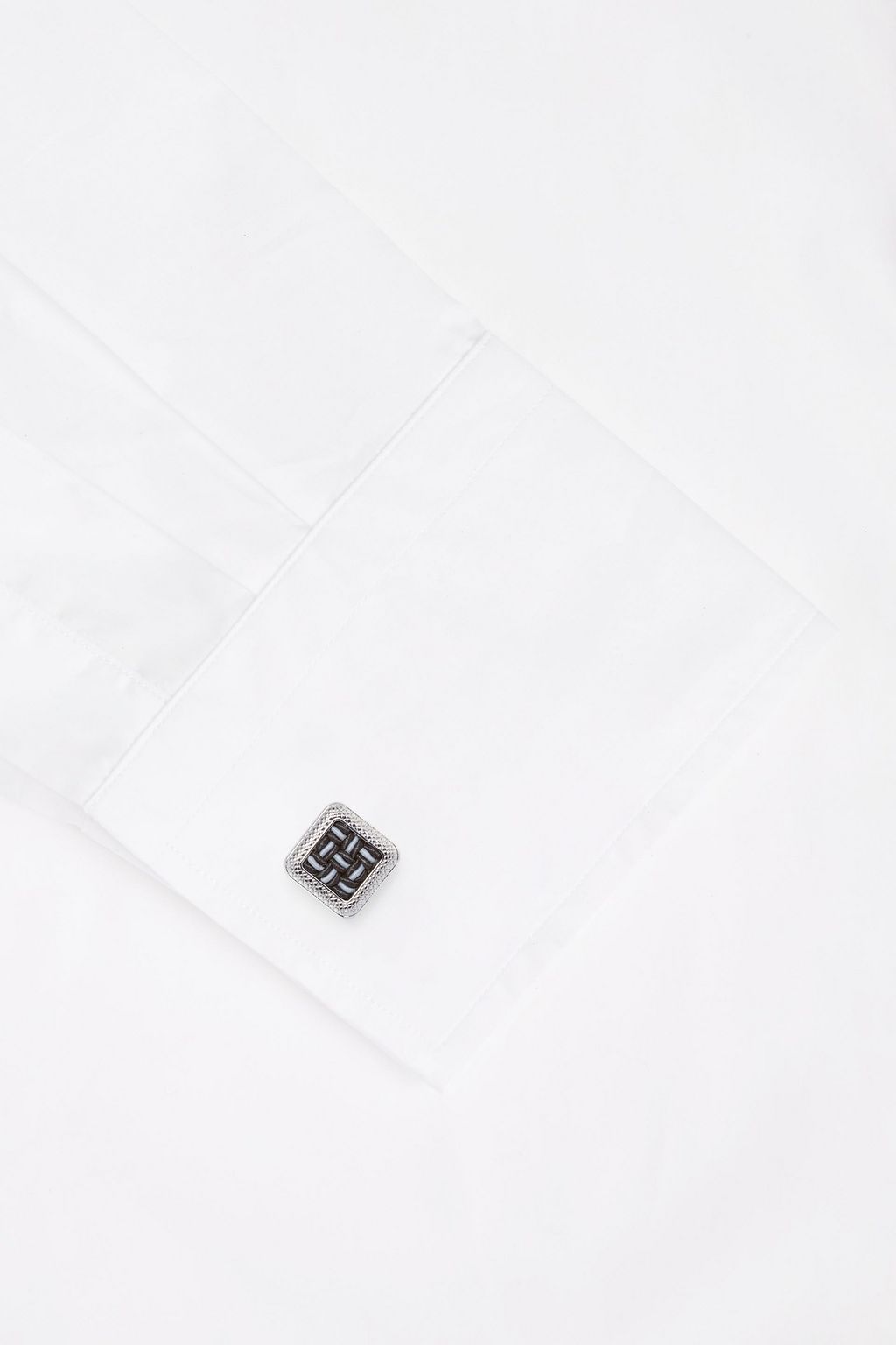 TATEOSSIAN Rhodium-plated, braided cord and Perspex cufflinks