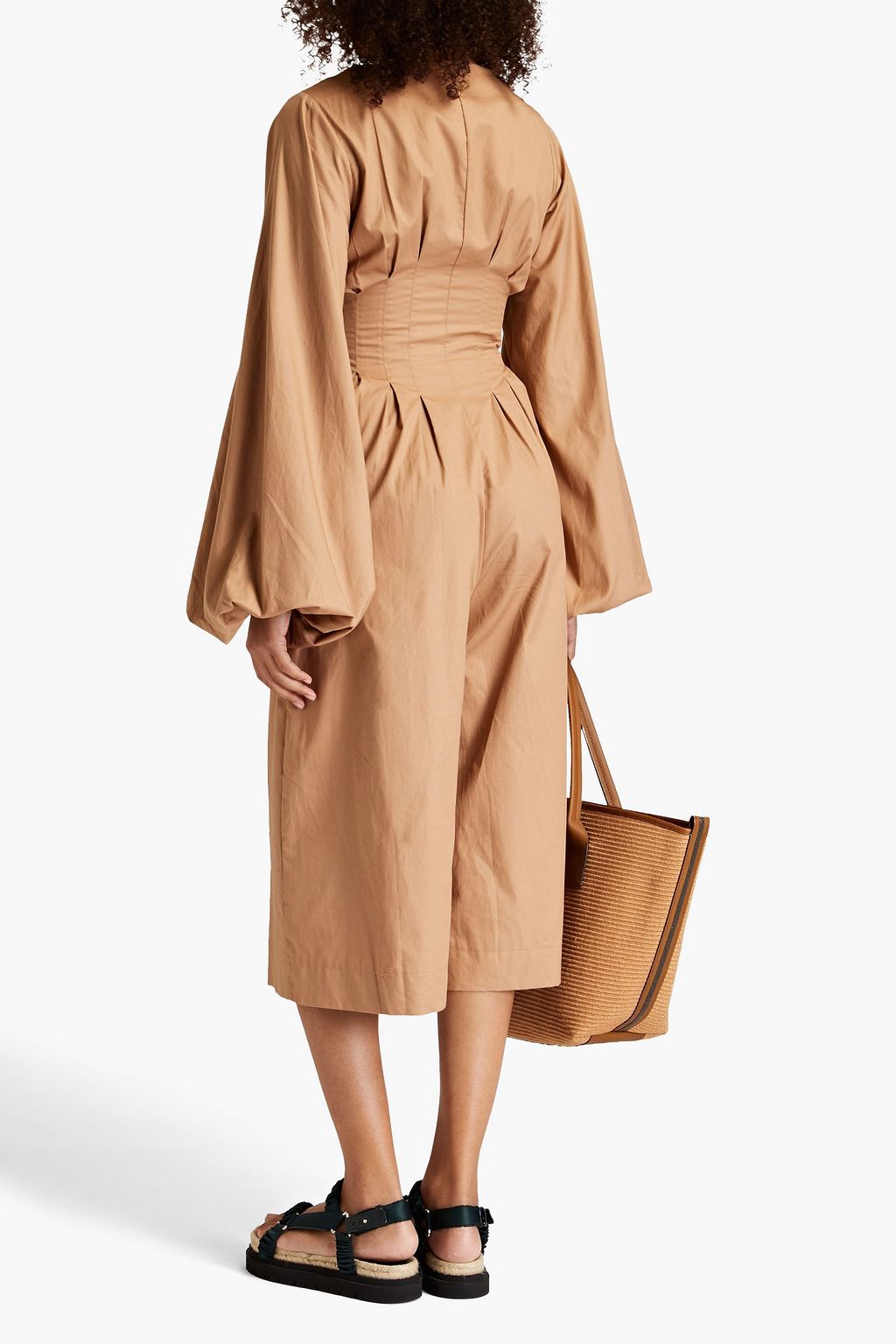 ANDREA IYAMAH Nia pleated cotton-poplin jumpsuit