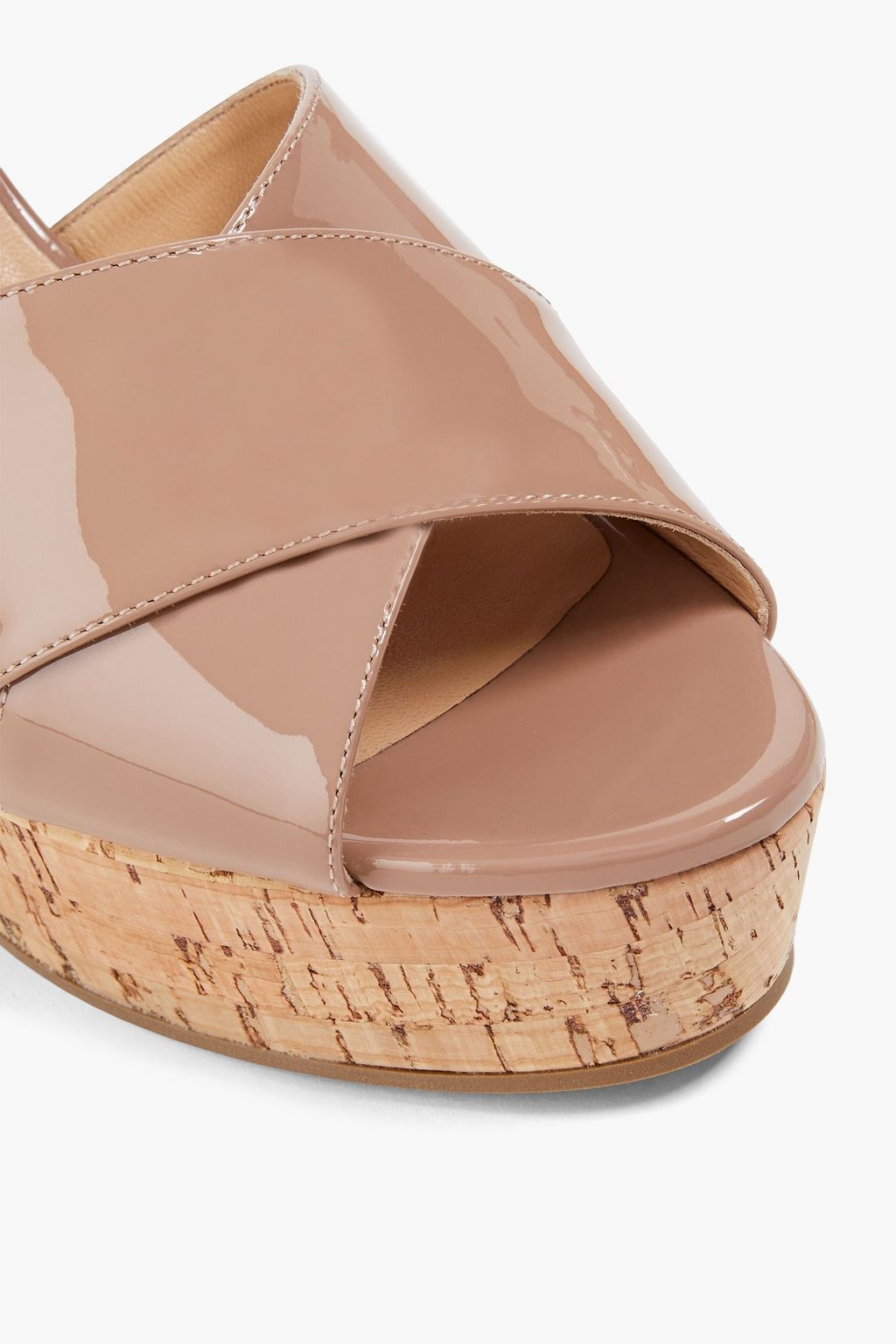 SERGIO ROSSI Patent-leather wedge sandals