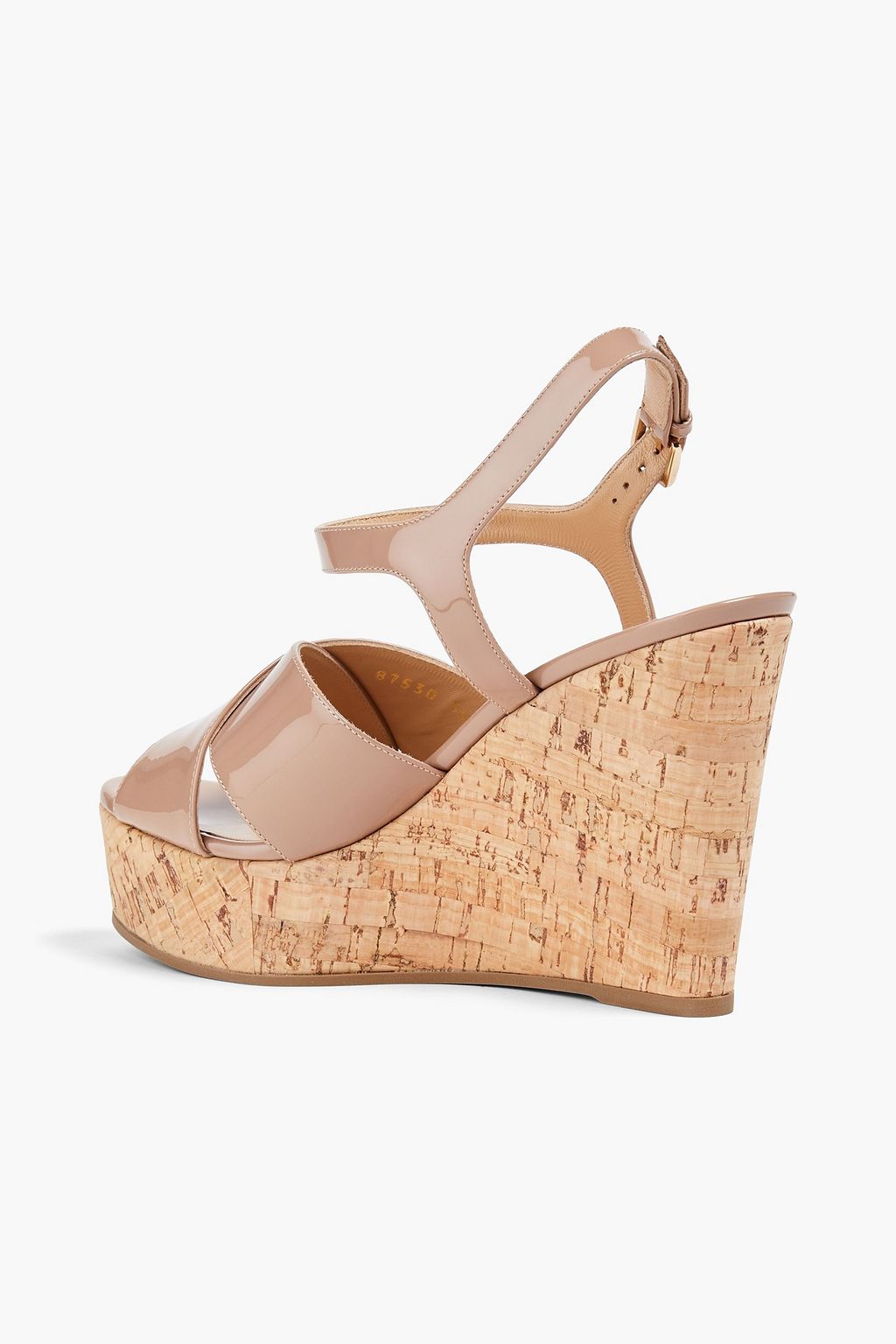 SERGIO ROSSI Patent-leather wedge sandals
