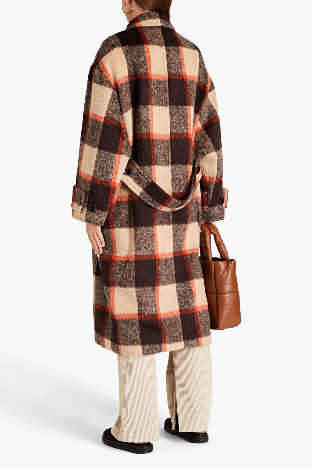 STAND STUDIO Alexia brushed checked woolfelt coat THE