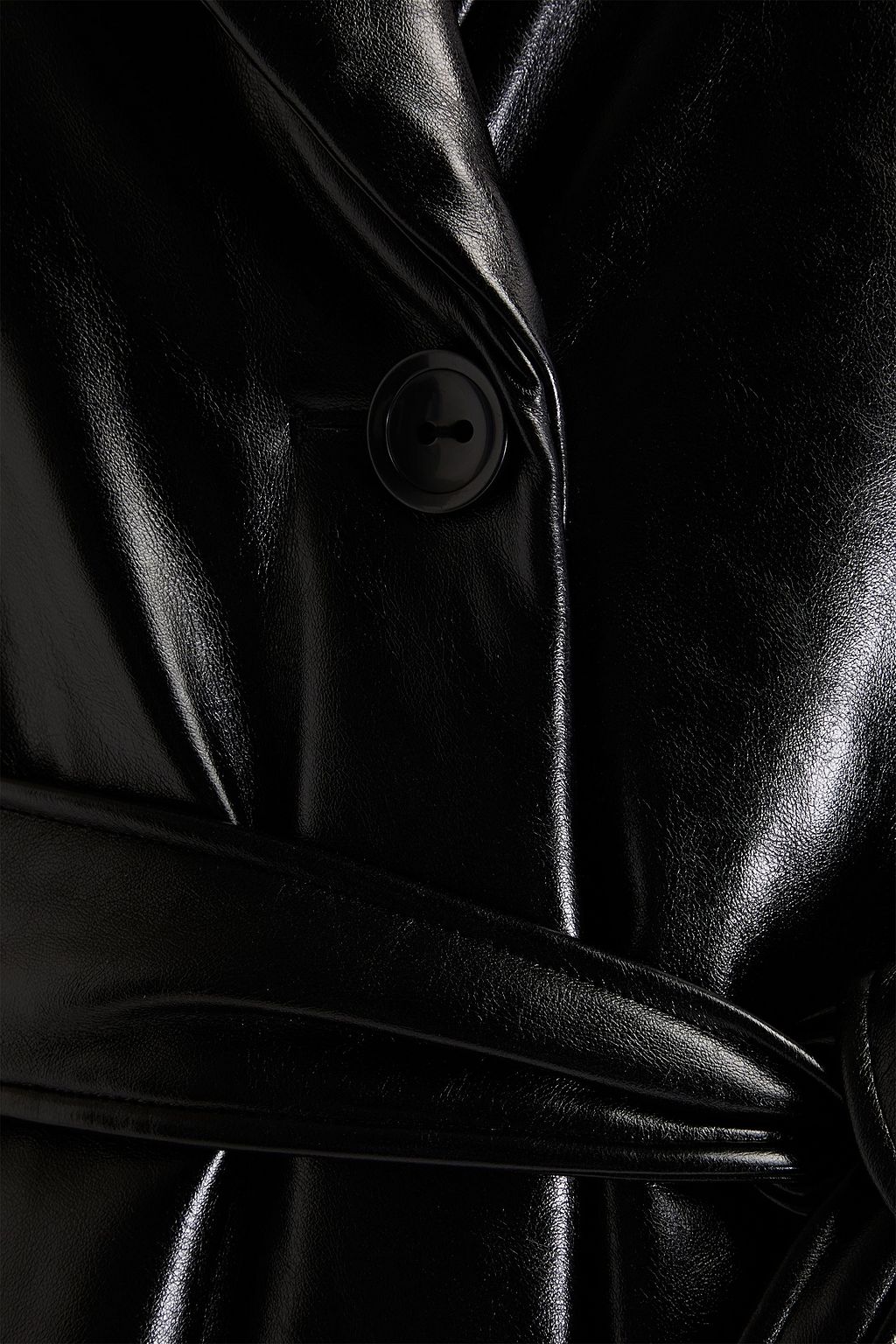 STAND STUDIO Irma belted faux leather coat