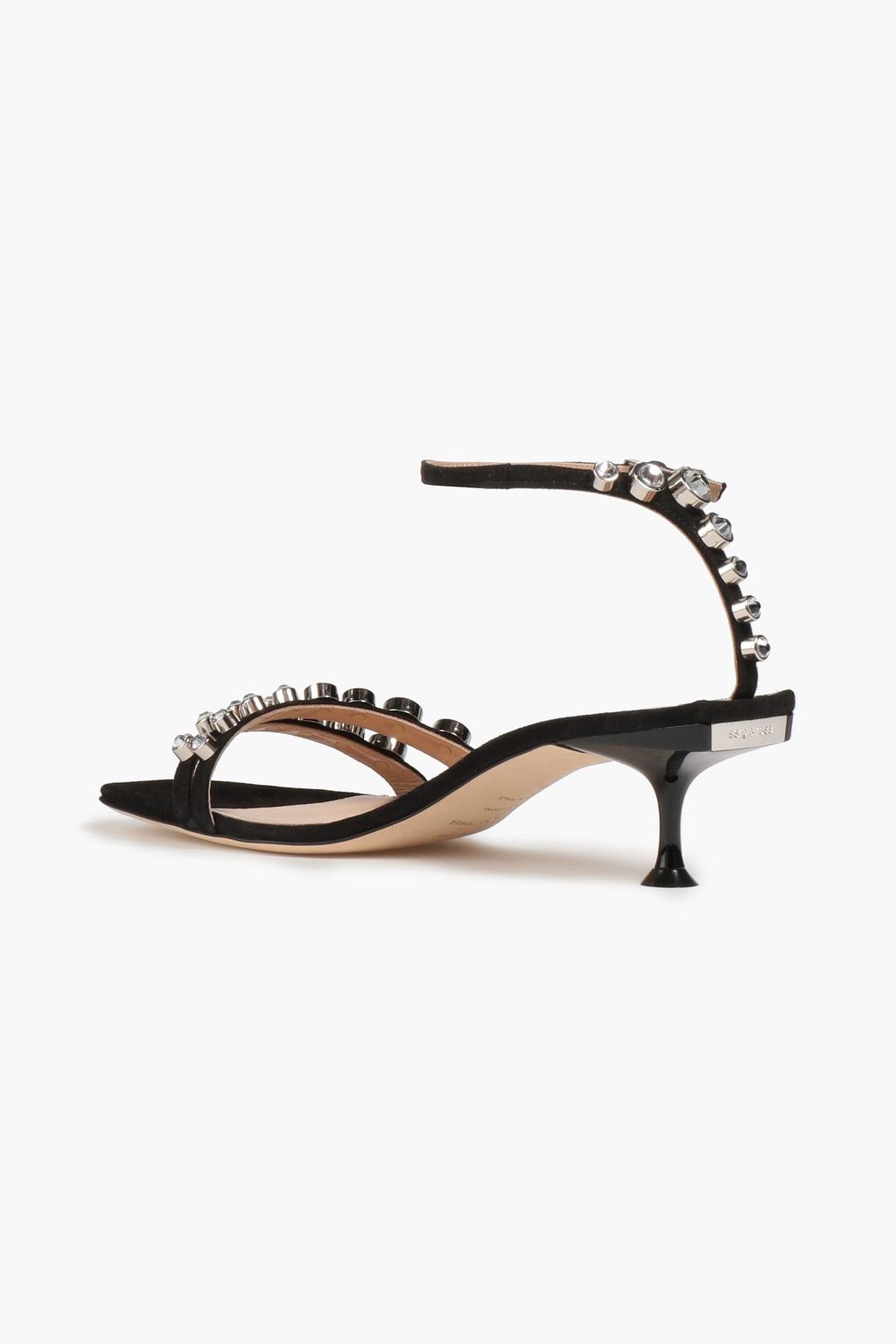 SERGIO ROSSI Crystal-embellished suede sandals