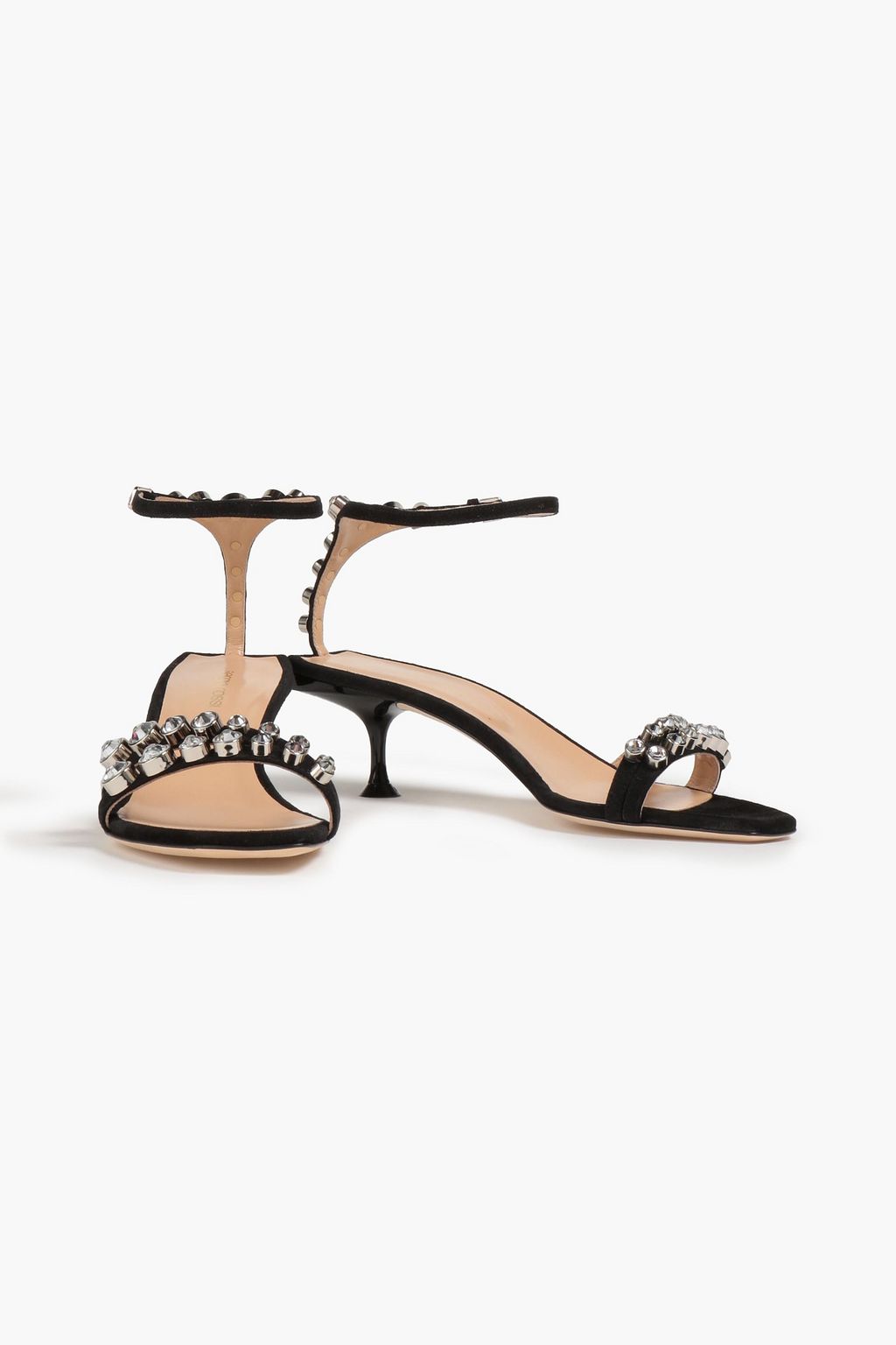 SERGIO ROSSI Crystal-embellished suede sandals
