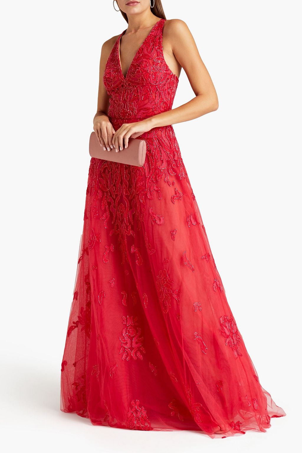 ZUHAIR MURAD Embellished tulle and silkblend gown Sale up