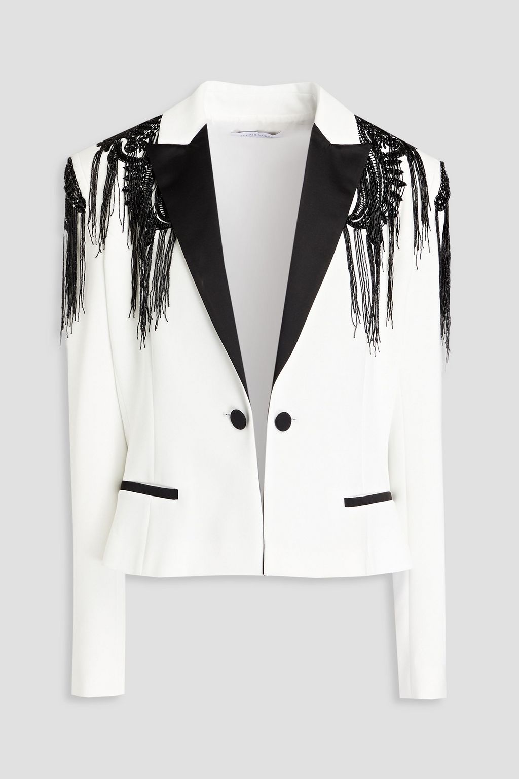 ZUHAIR MURAD Embellished satintrimmed crepe blazer THE