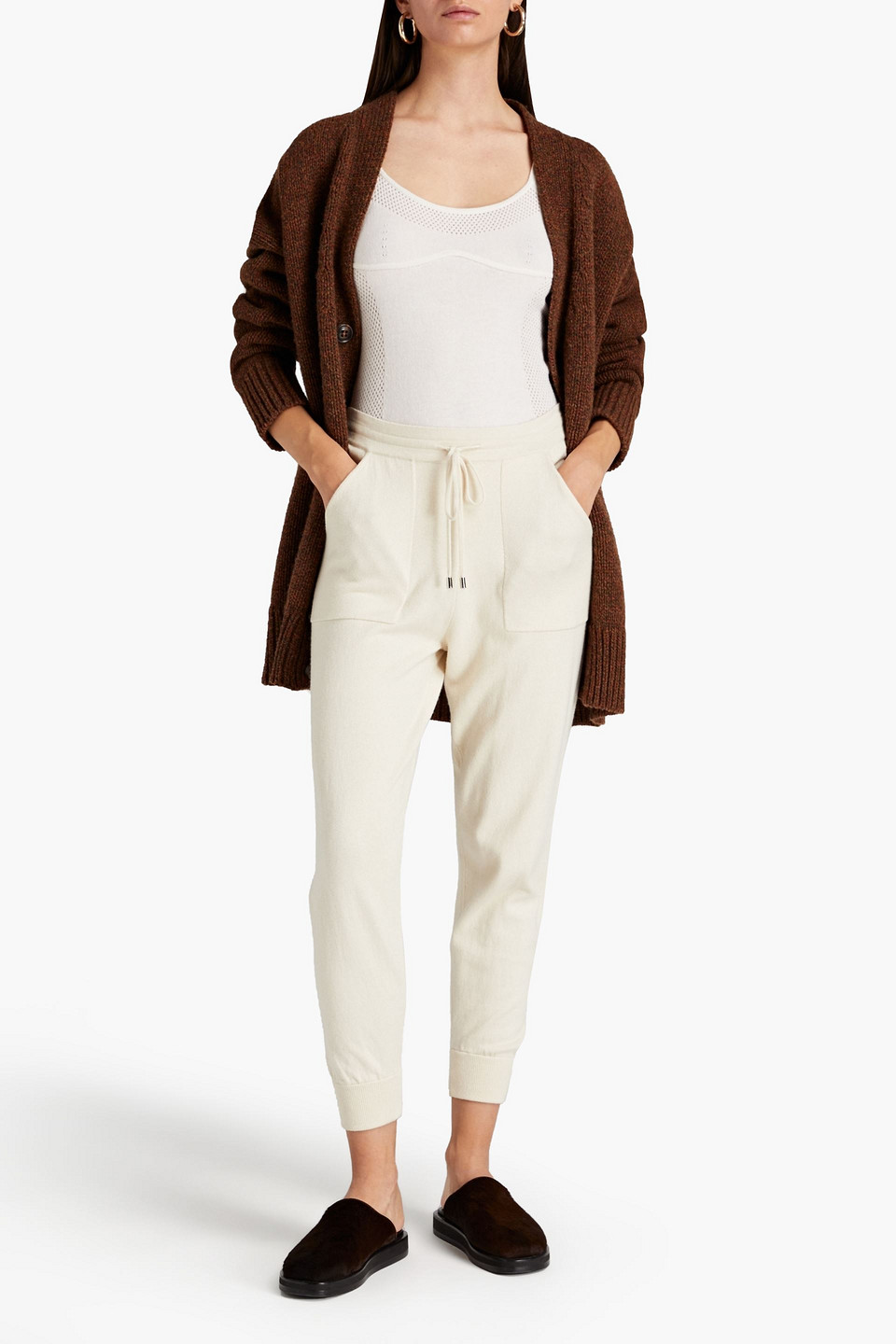 Fleur Du Mal Pointelle-trimmed Cashmere Bodysuit In Ivory