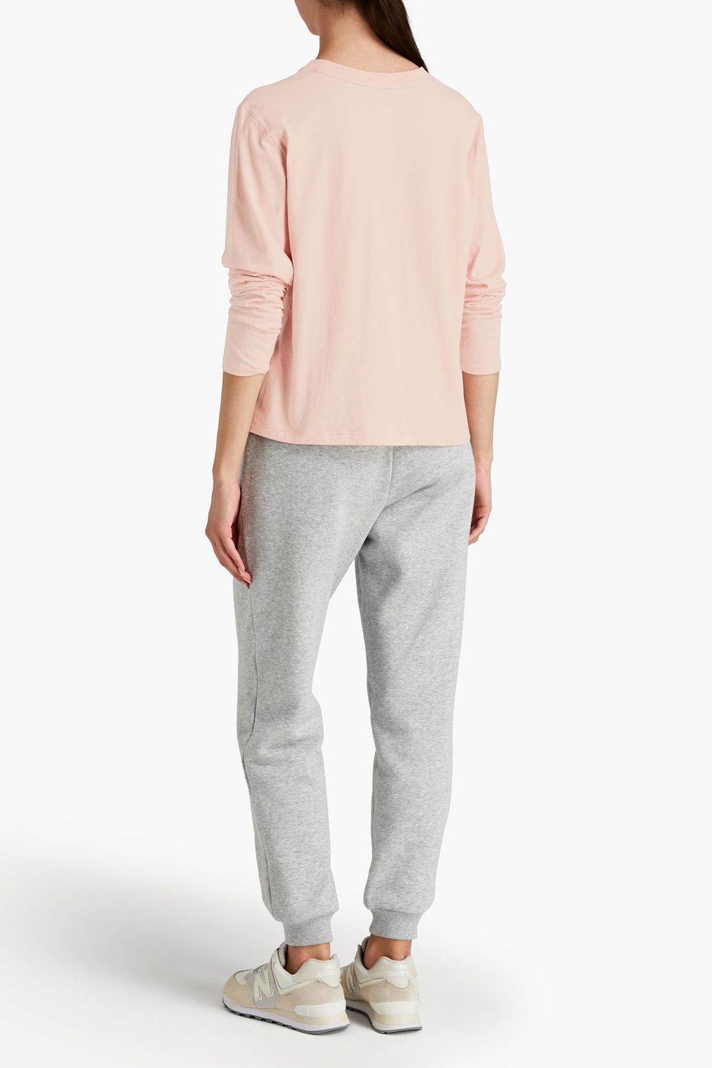 DKNY Logo-appliquéd cotton-jersey top