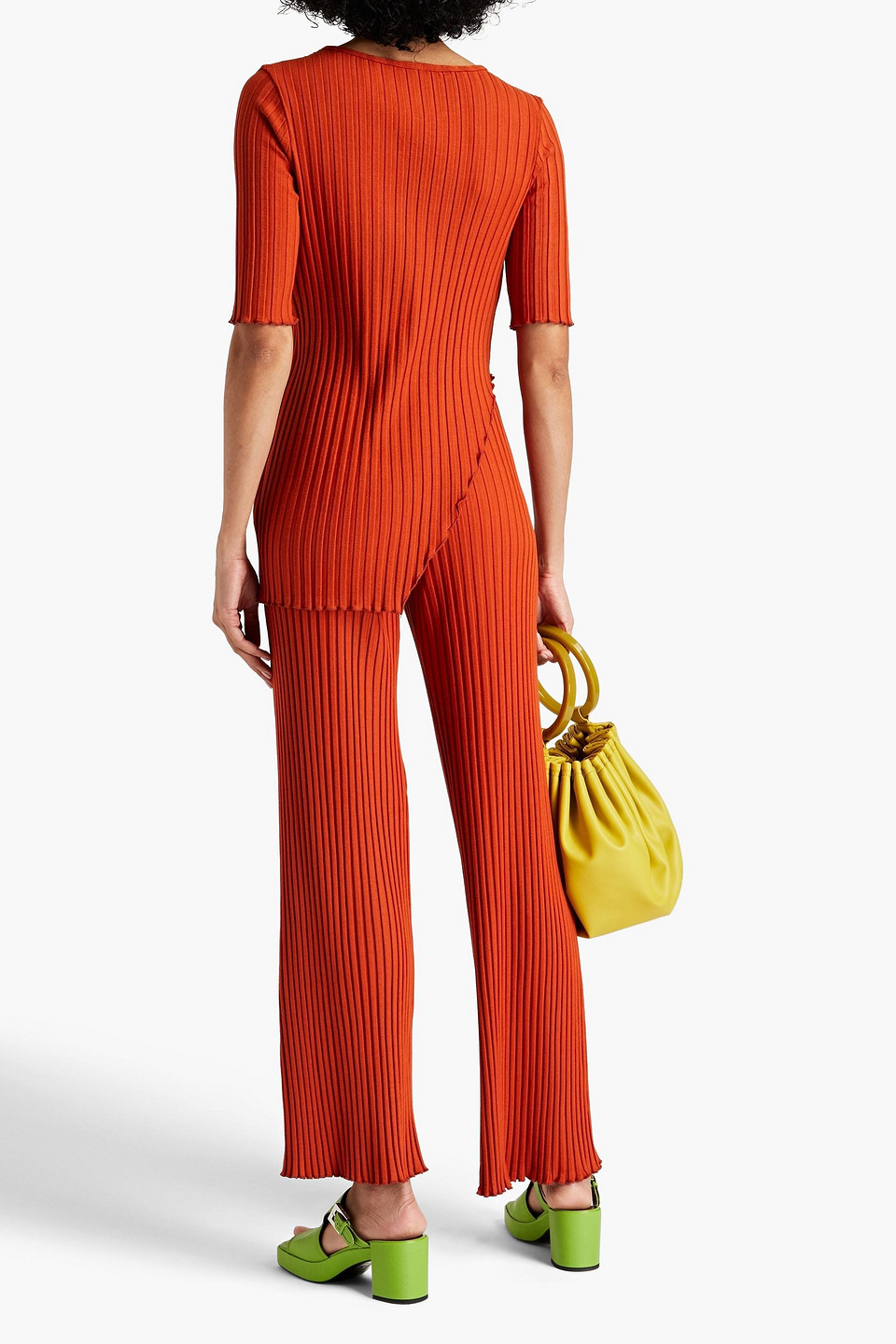 SIMON MILLER RIBBED STRETCH-MICRO MODAL WIDE-LEG PANTS