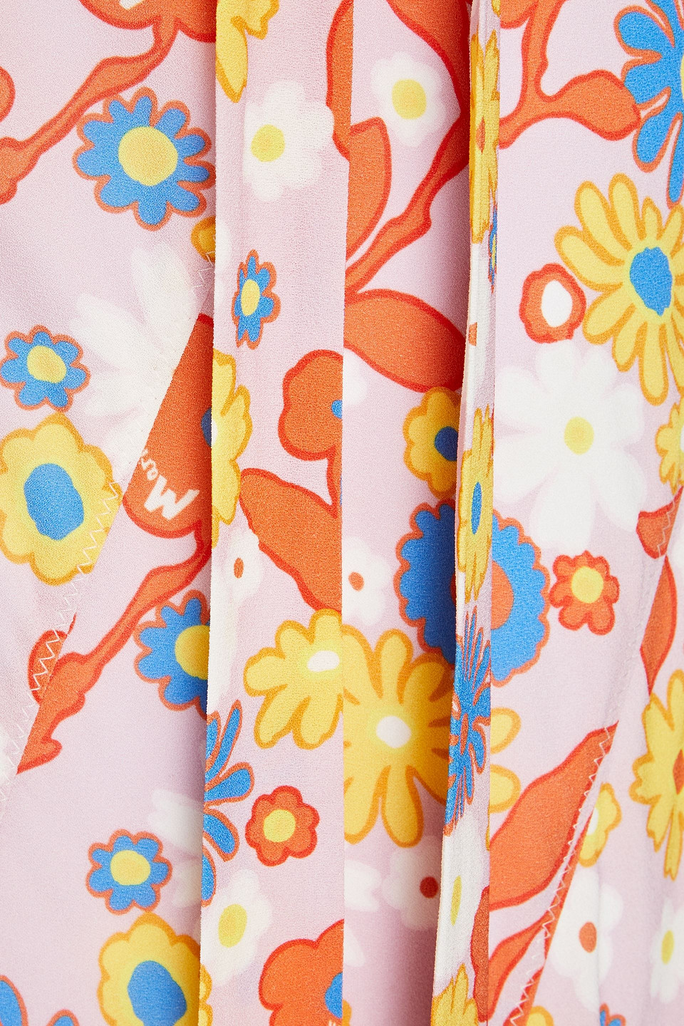 Marni Belted Floral-print Crepe Midi Dress In Baby Pink
