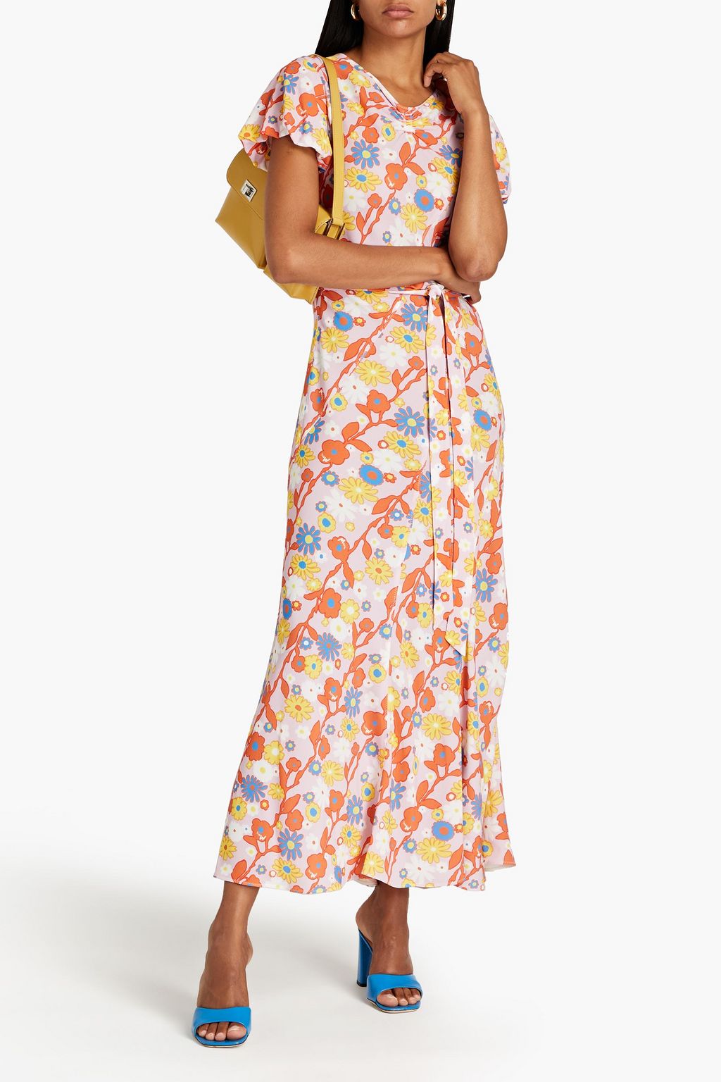 MARNI Floral-print crepe midi dress