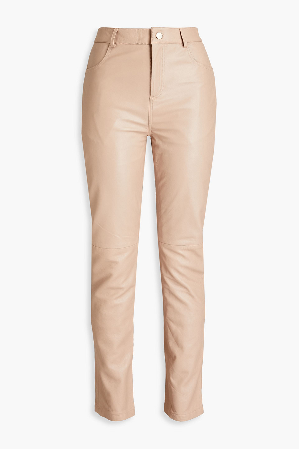 Deadwood Phoenix Leather Straight-leg Trousers In Neutrals