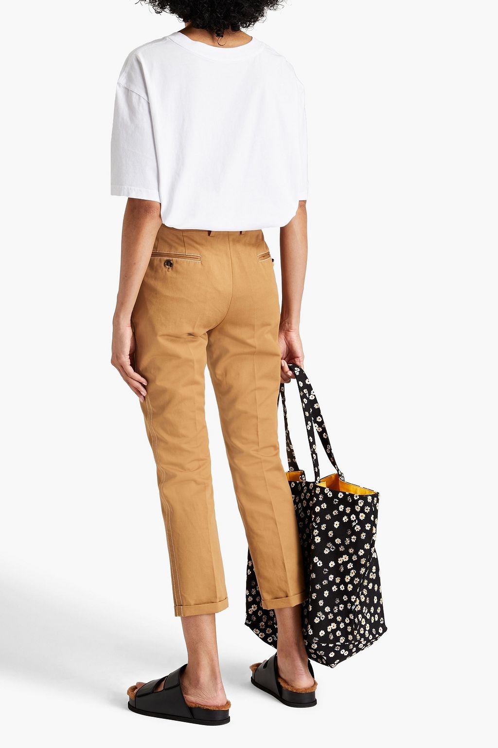 MARNI Cropped Hose mit schmalem Bein aus Twill aus einer Baumwoll-Leinenmischung