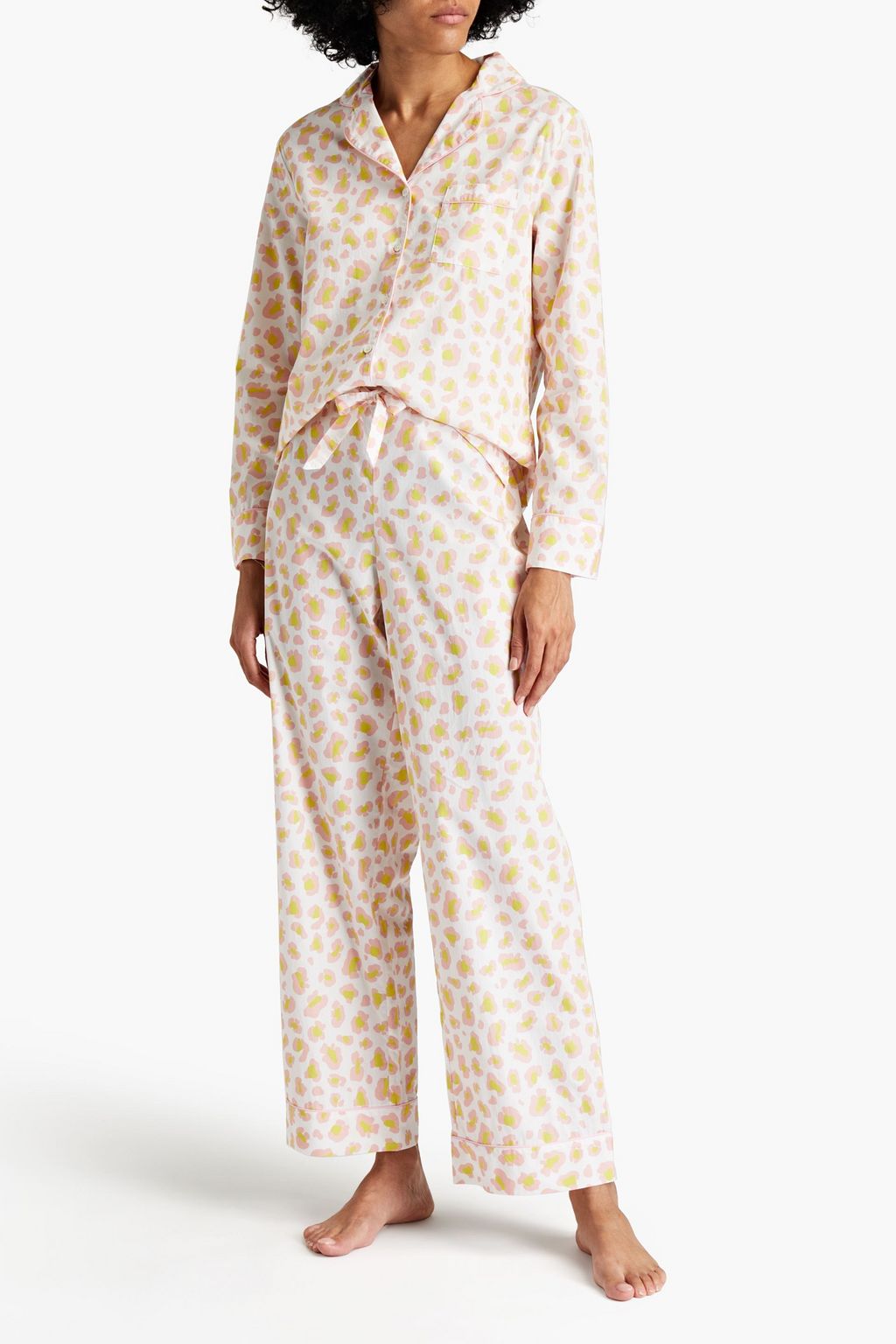 CHINTI & PARKER Leopard-print cotton-poplin pajama set