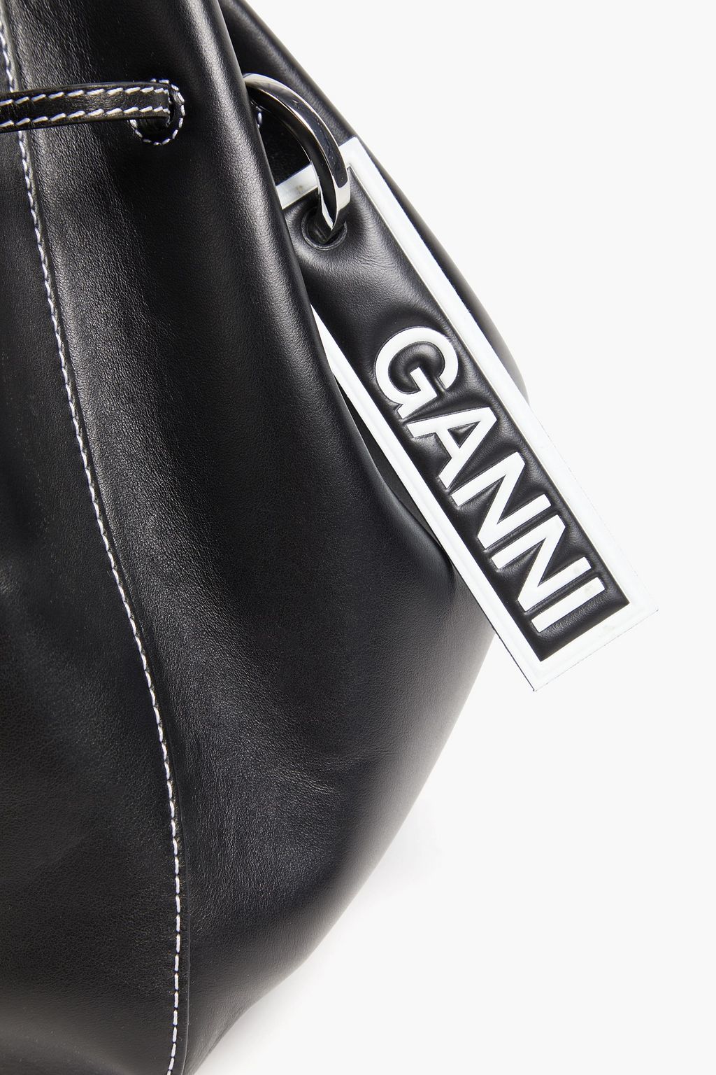 GANNI Embellished leather bucket bag