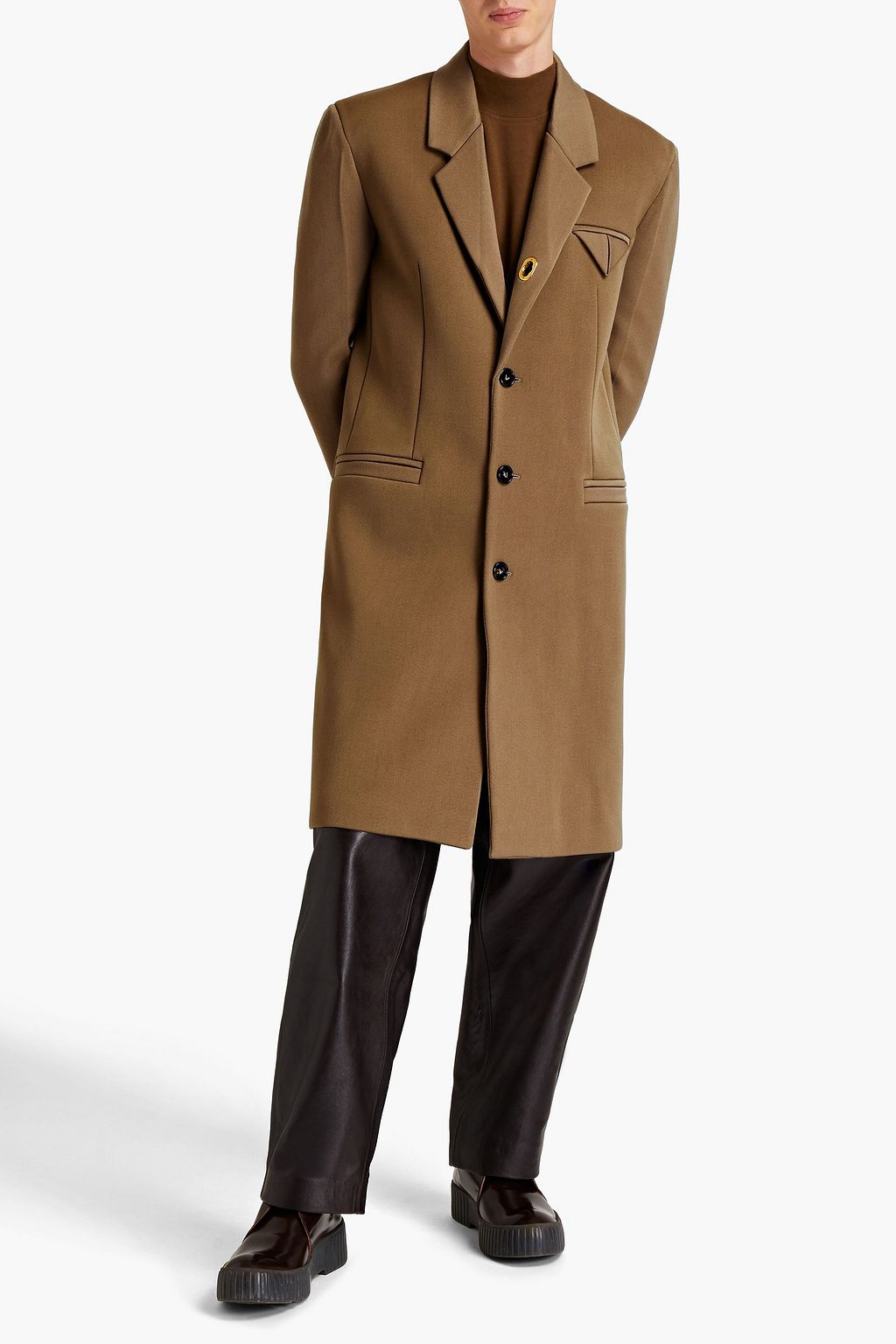 BOTTEGA VENETA Embellished wool-blend ponte coat