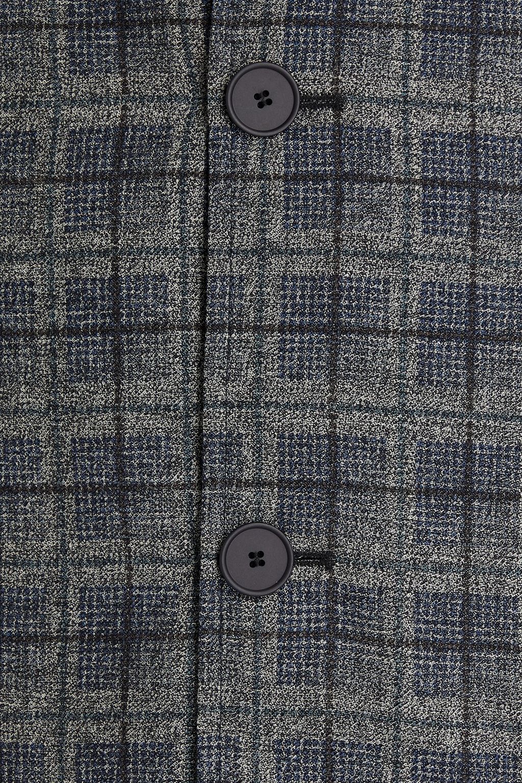 BOTTEGA VENETA Reversible checked wool-crepe and shell coat