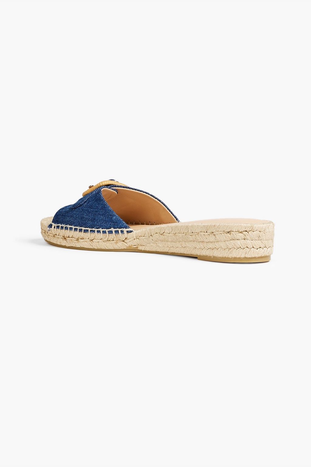 VERONICA BEARD Apa buckled denim espadrille slides