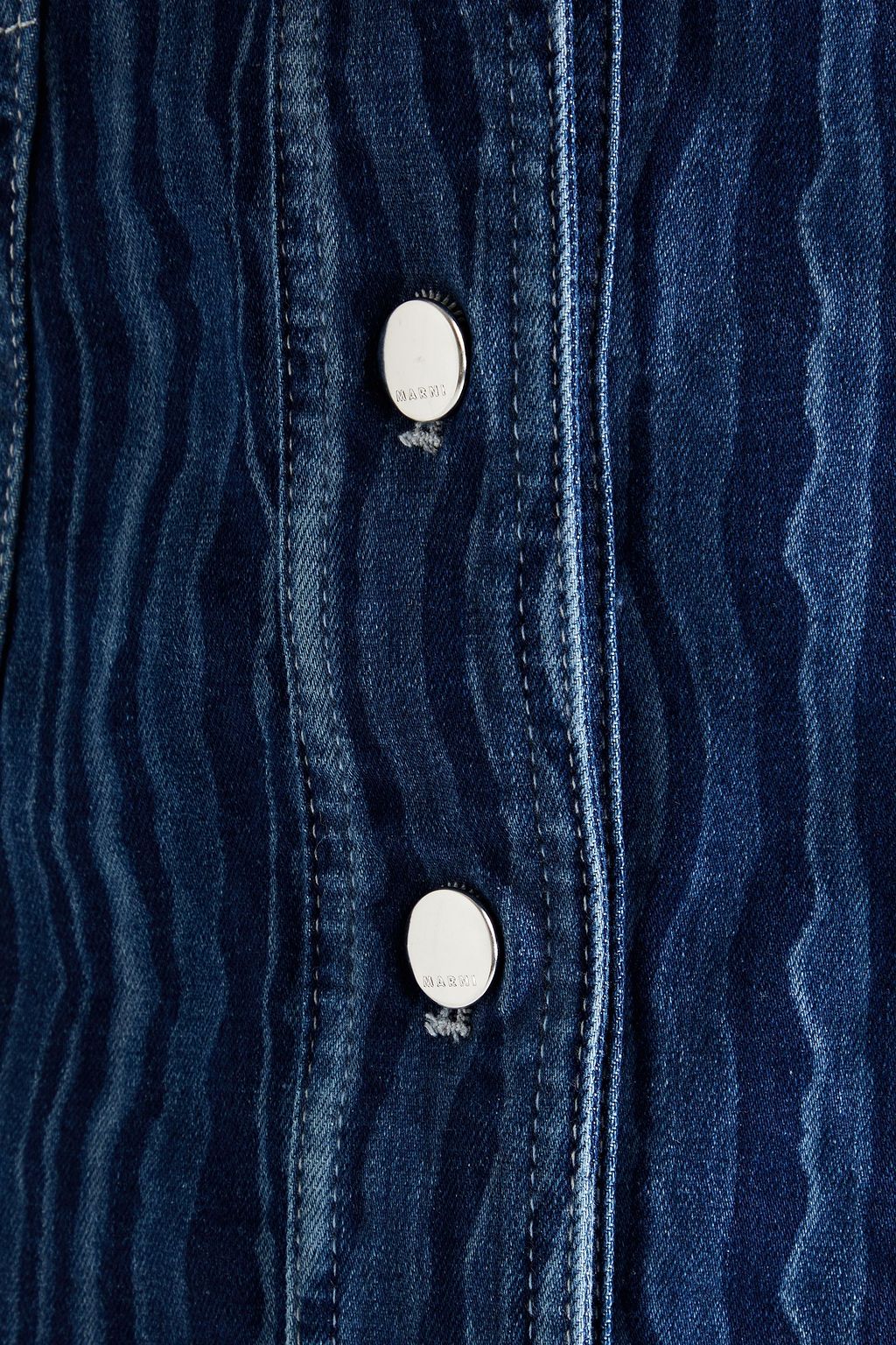 MARNI Printed denim mini skirt