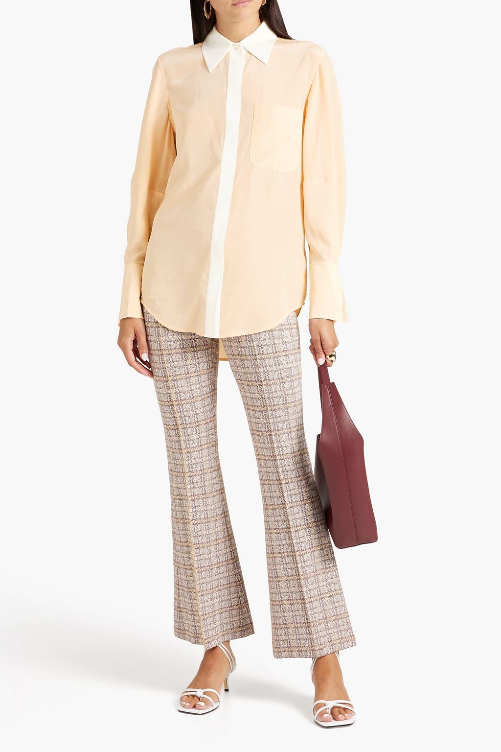 EQUIPMENT Twotone washedsilk shirt THE