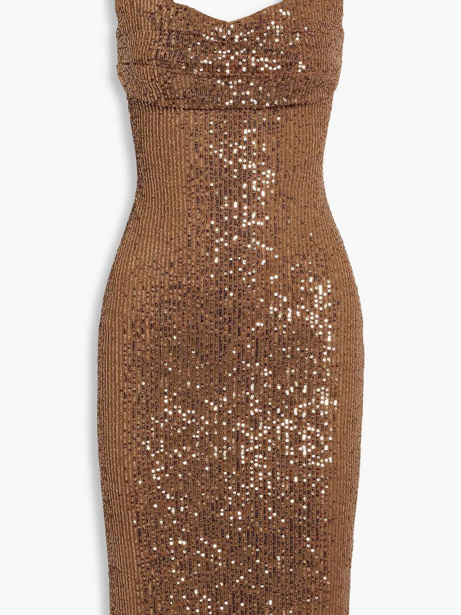 sequined stretch-tulle dress