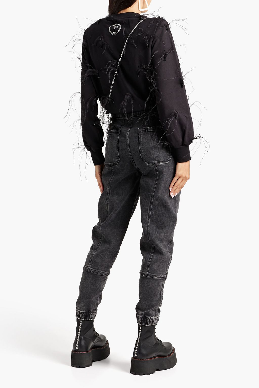 RETROFÊTE Venus embellished French cotton-terry sweatshirt