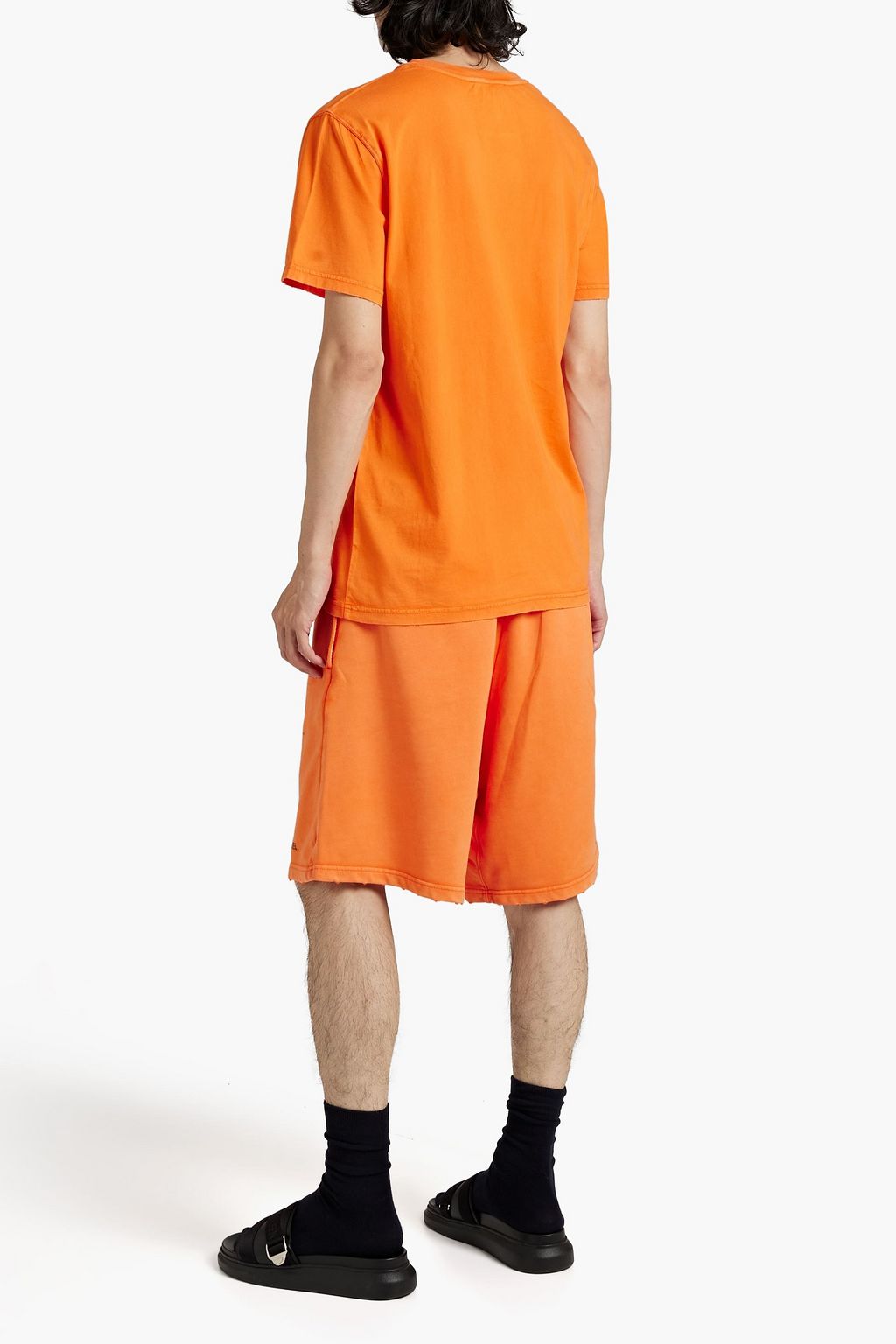 MOSCHINO Distressed printed cotton-jersey T-shirt