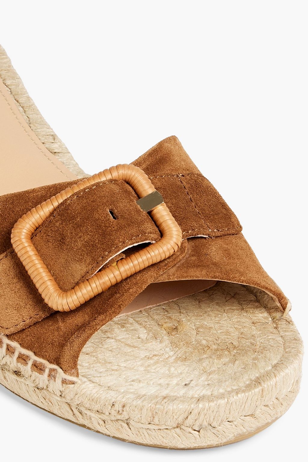 VERONICA BEARD Apa buckled suede espadrille slides