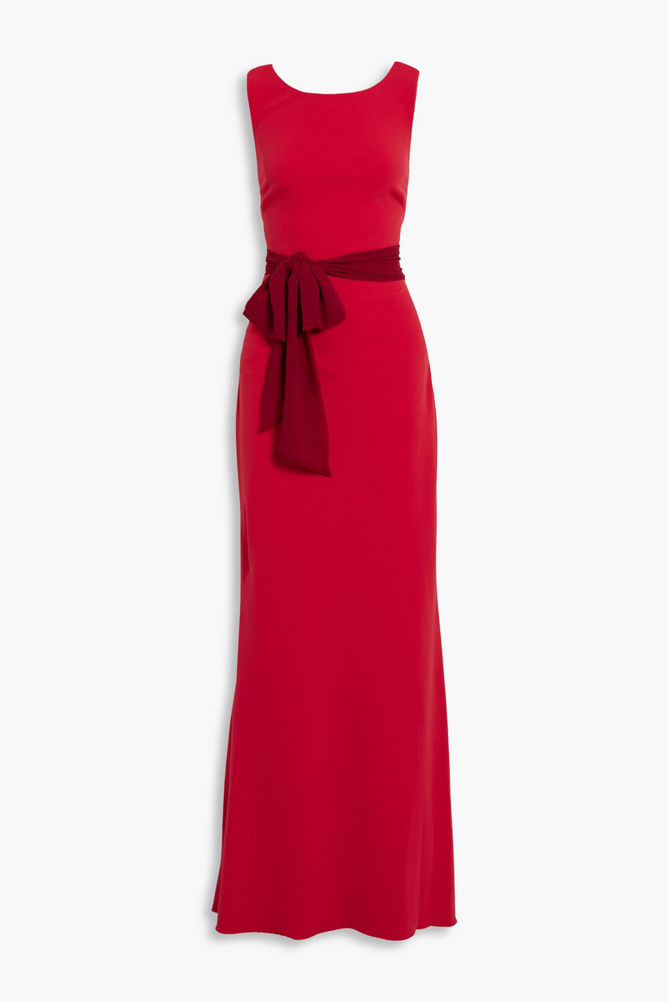 Badgley Mischka Belted Cady Gown In Red ModeSens