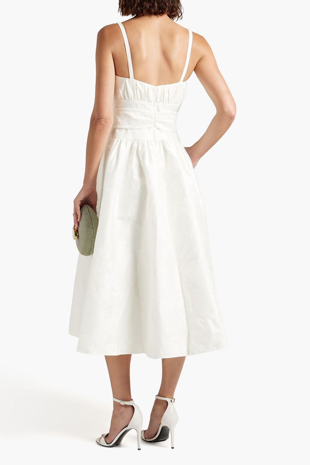 ML MONIQUE LHUILLIER Bow-detailed jacquard mini dress