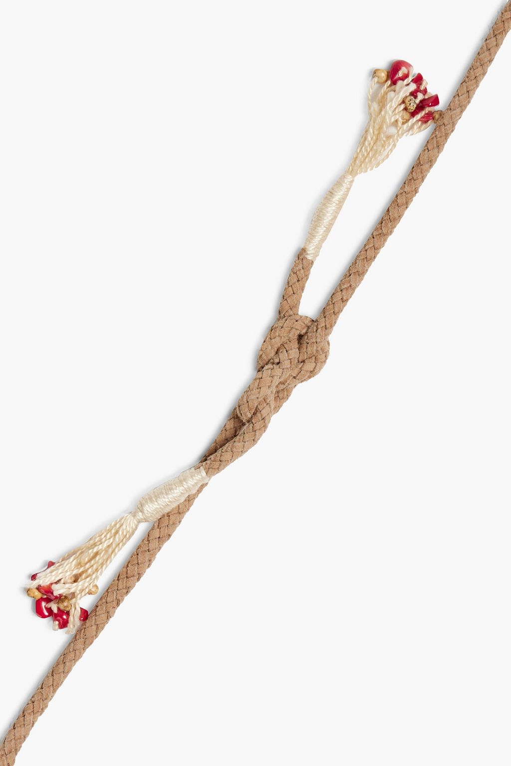 ETRO Suede, feather, shell and multi-stone necklace