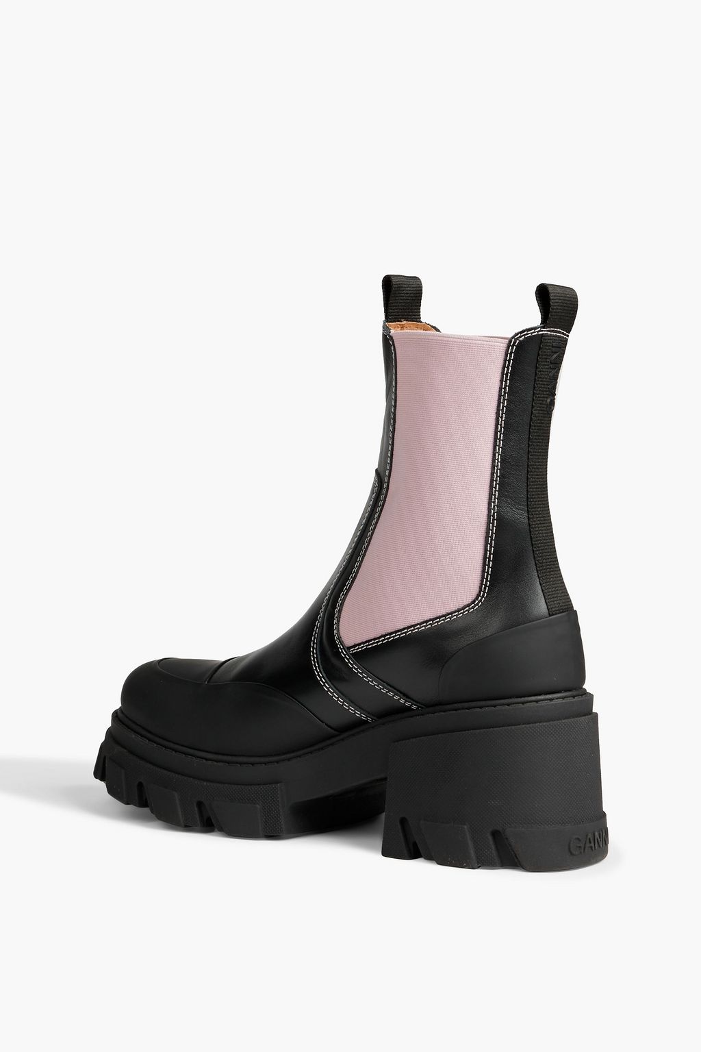 GANNI Rubber-trimmed two-tone leather Chelsea boots