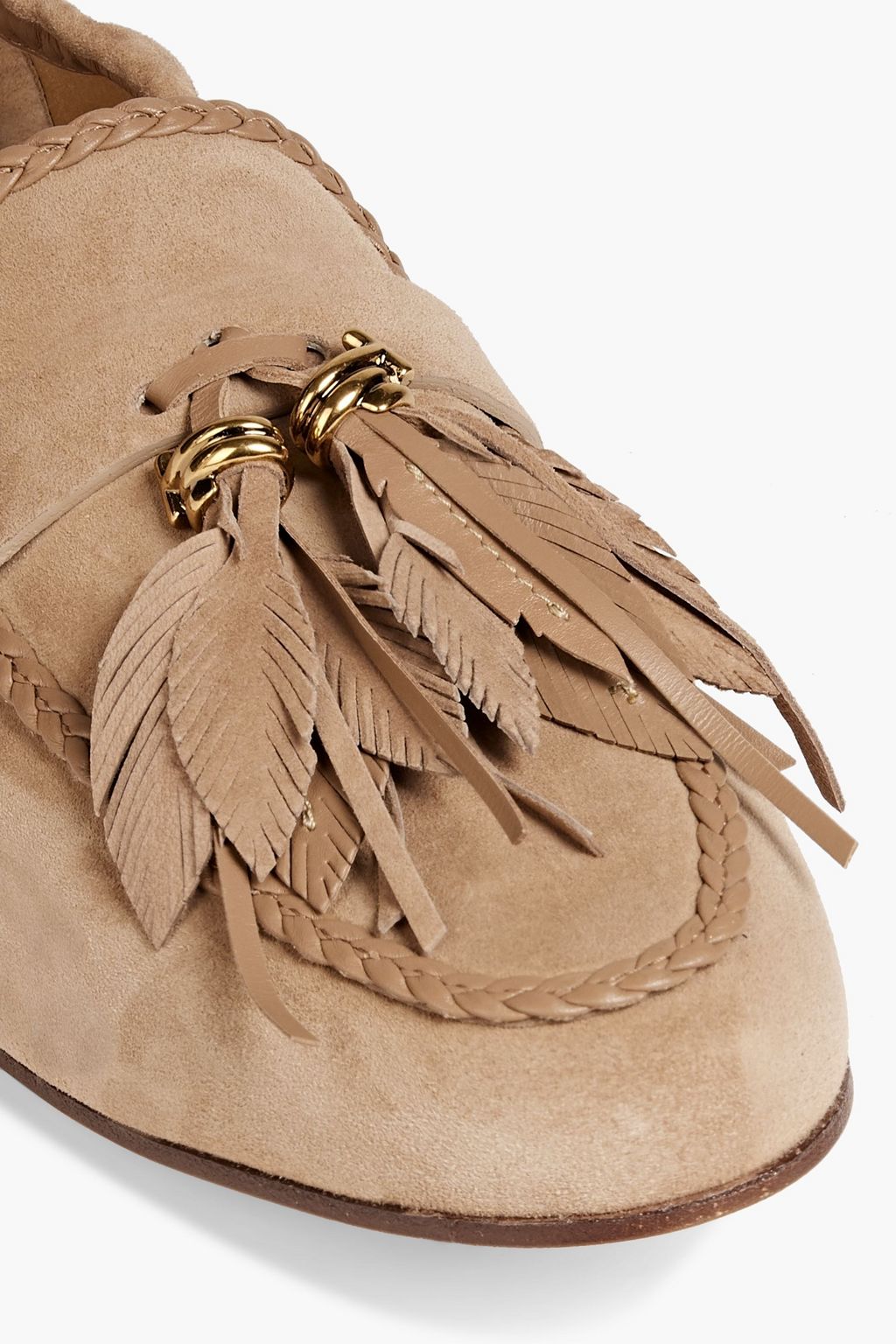 TOD'S Embellished suede loafers