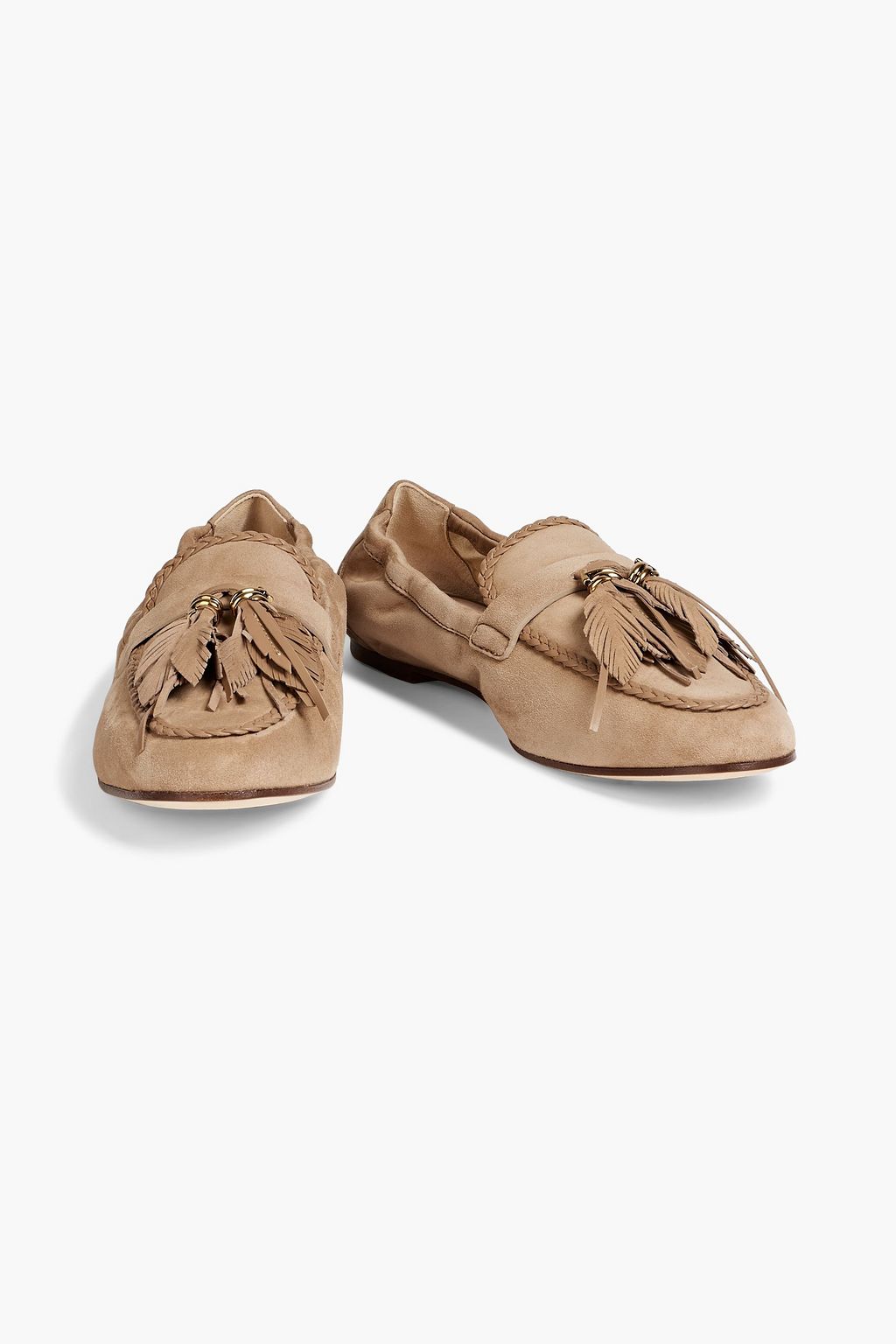 TOD'S Embellished suede loafers