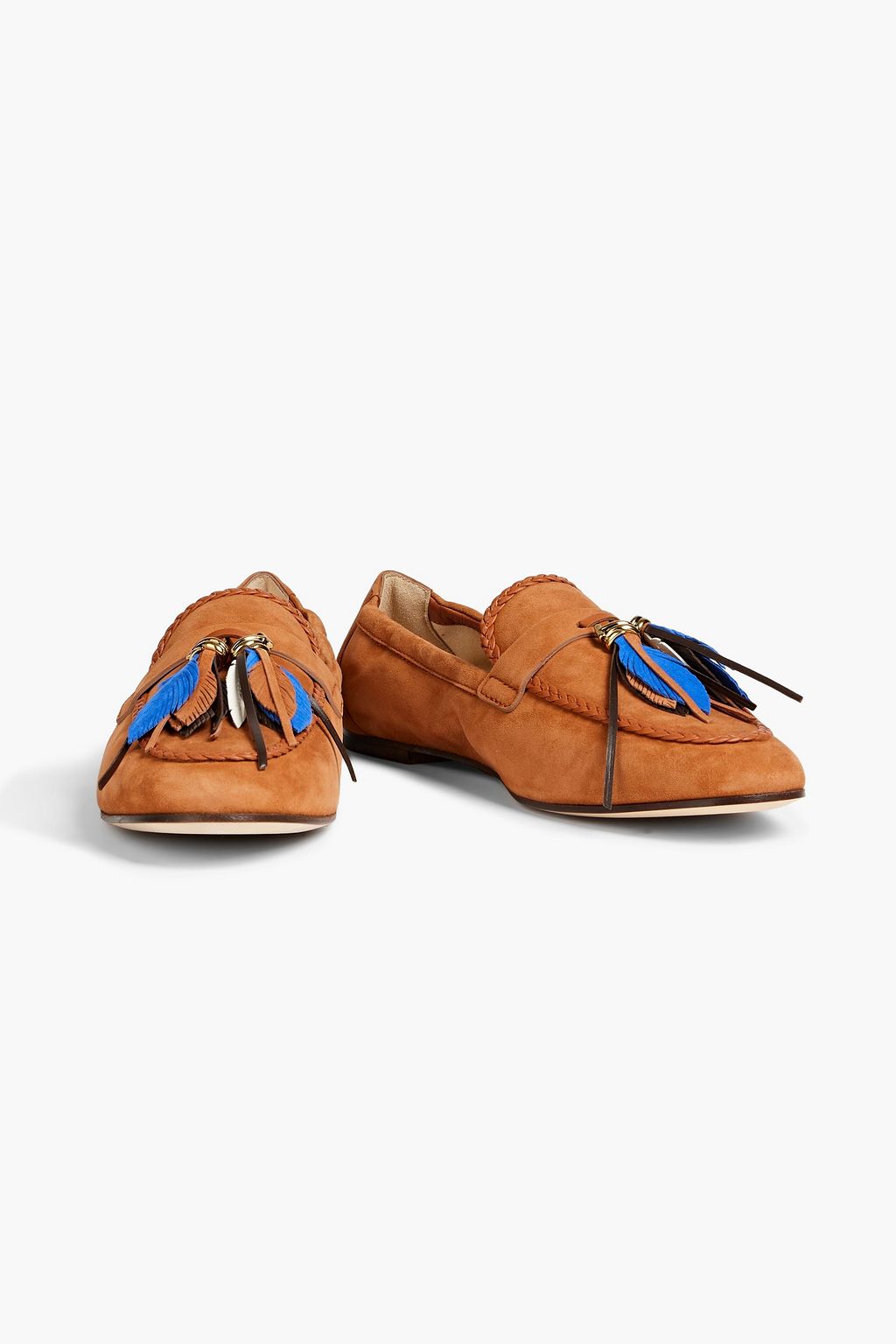 TOD'S Embellished suede loafers
