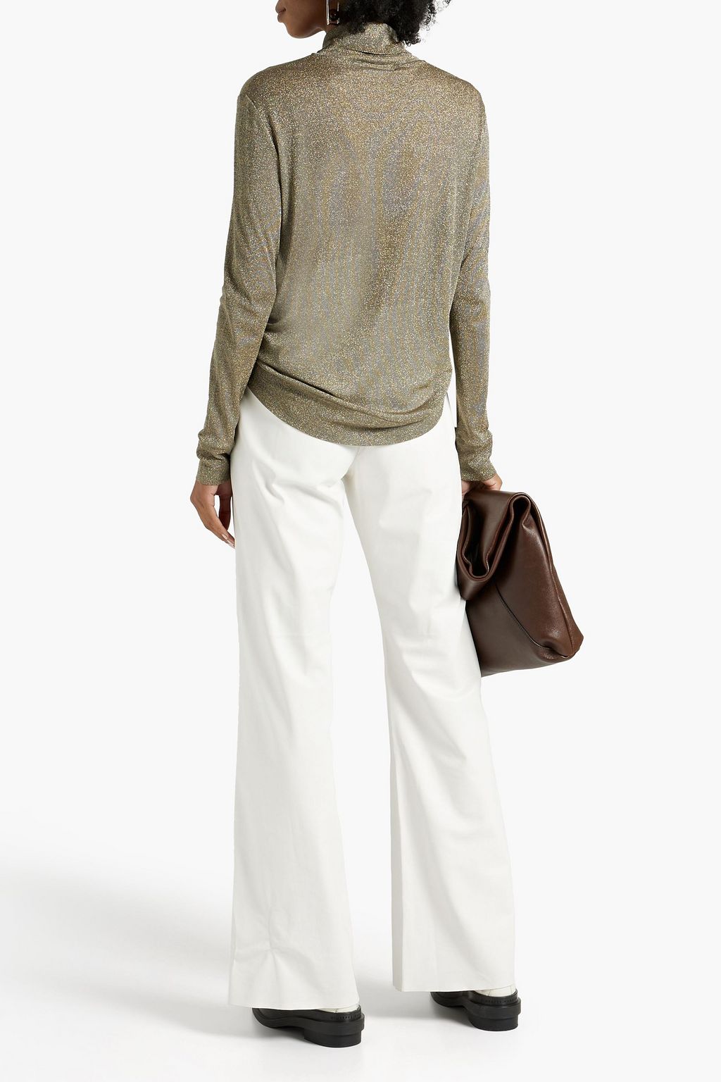 FABIANA FILIPPI Metallic stretch-knit turtleneck sweater