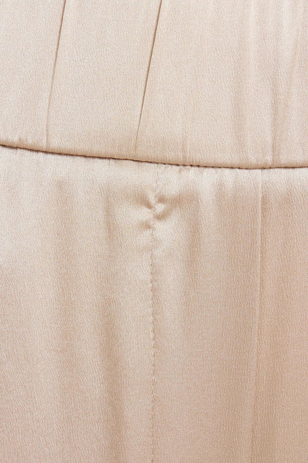 FABIANA FILIPPI Cropped striped stretch-silk satin wide-leg pants