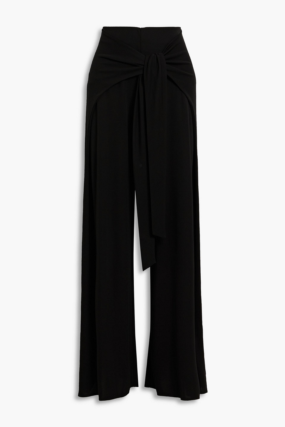 Halston Ambrose tie-front jersey wide-leg pants