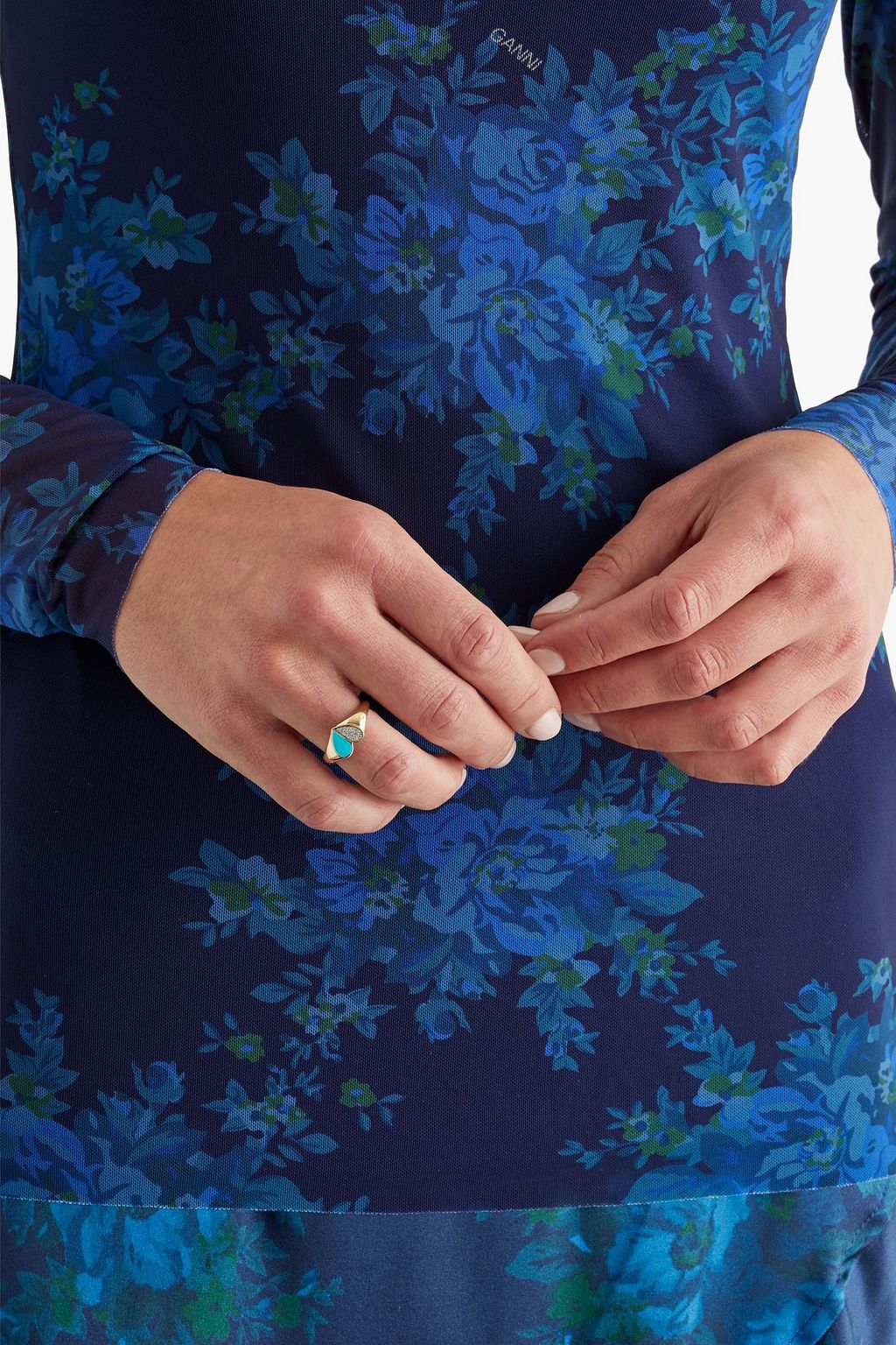 ADINA REYTER 14-karat gold, diamond and enamel ring
