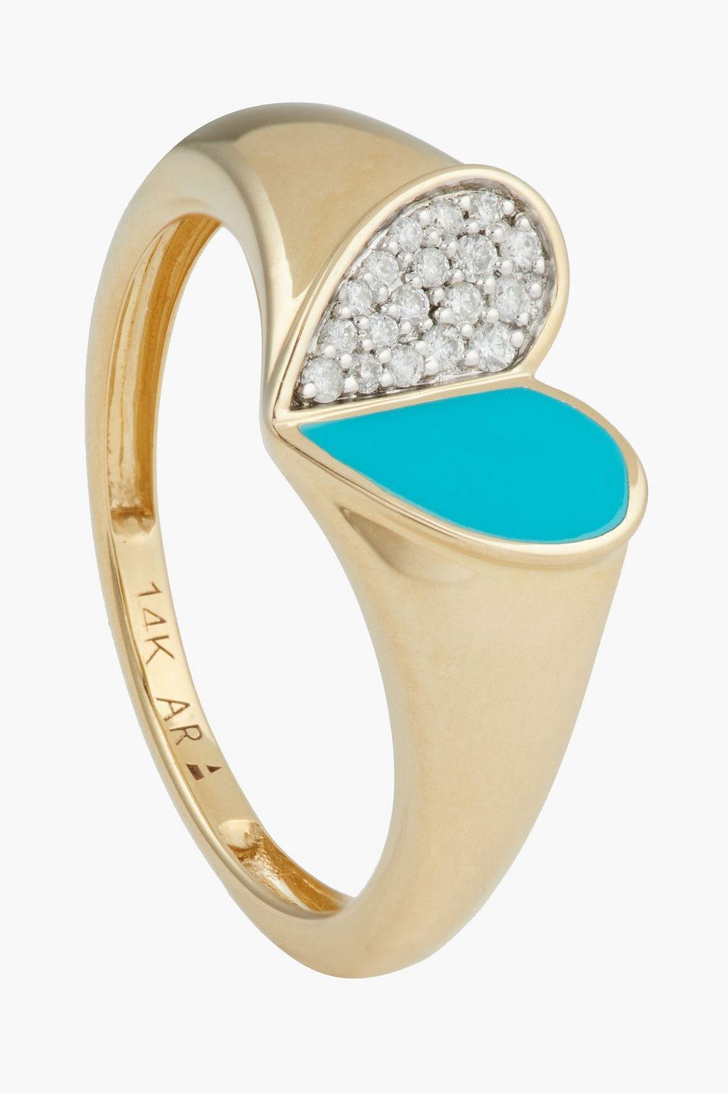 ADINA REYTER 14-karat gold, diamond and enamel ring
