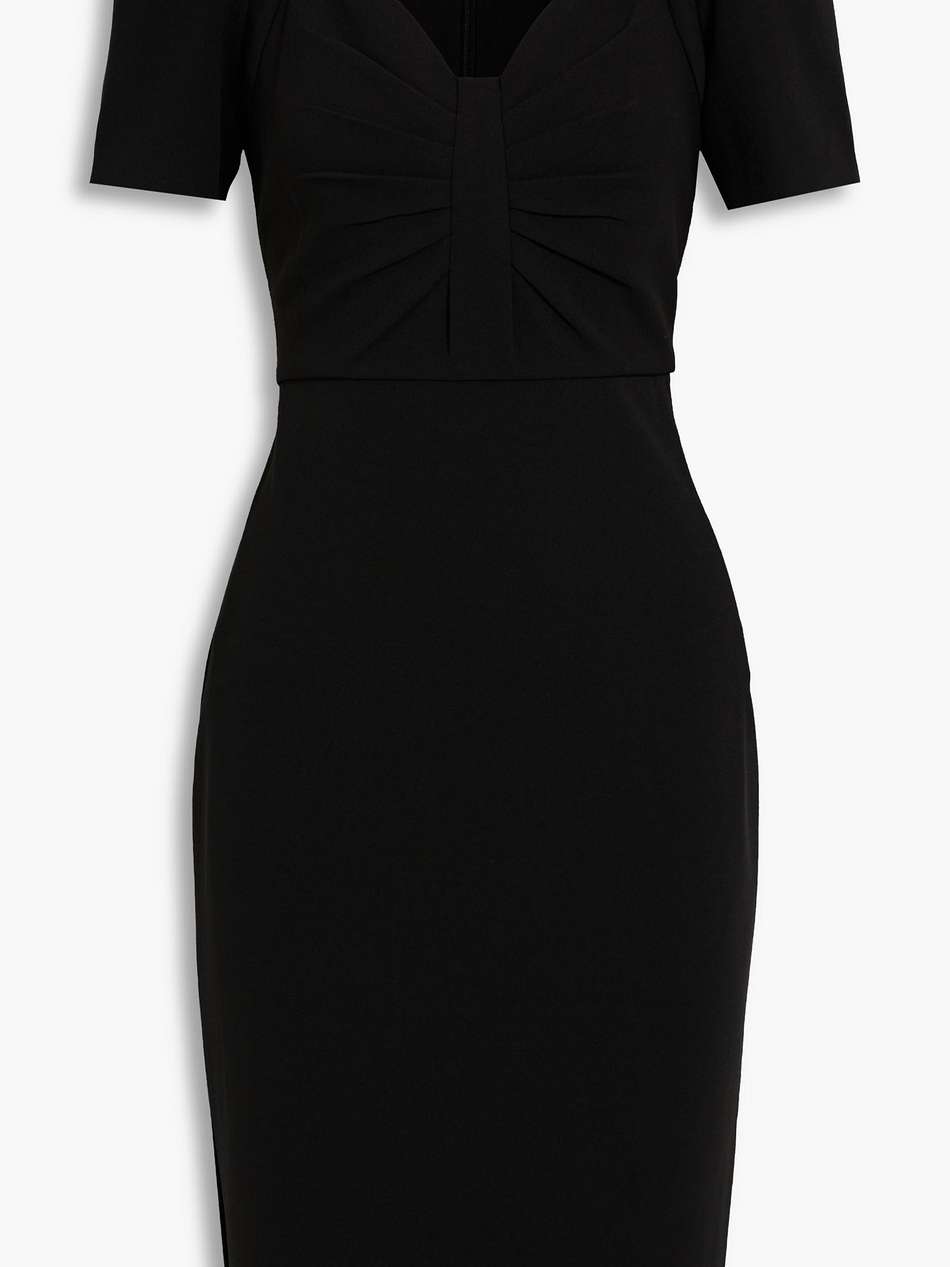 pleated crepe dress