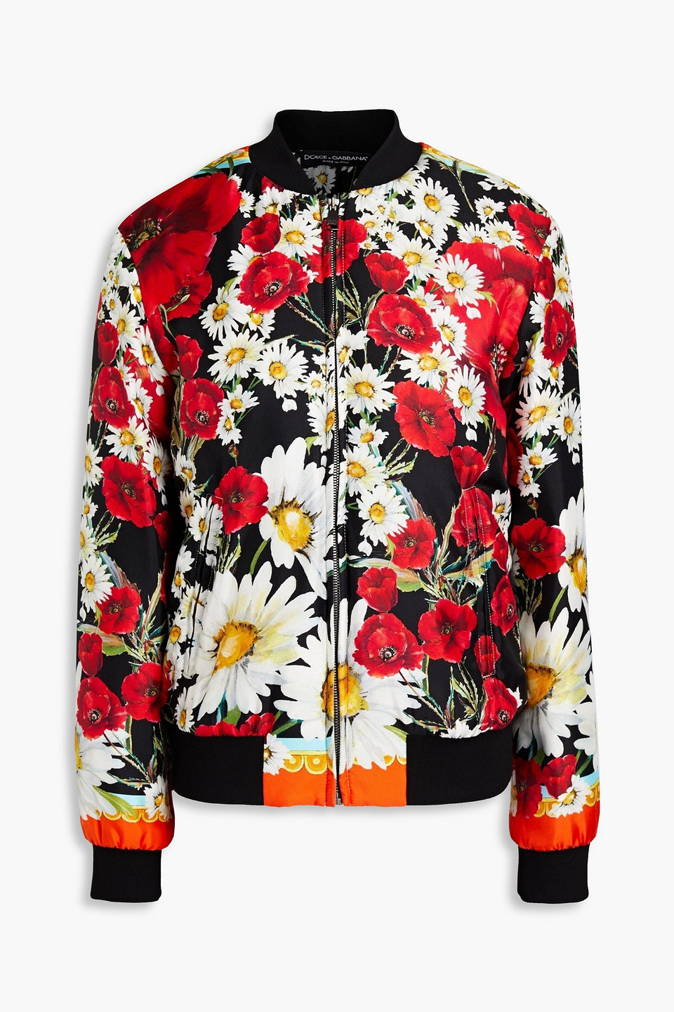 Dolce & Gabbana Floral-print Silk-twill Bomber Jacket In Multi